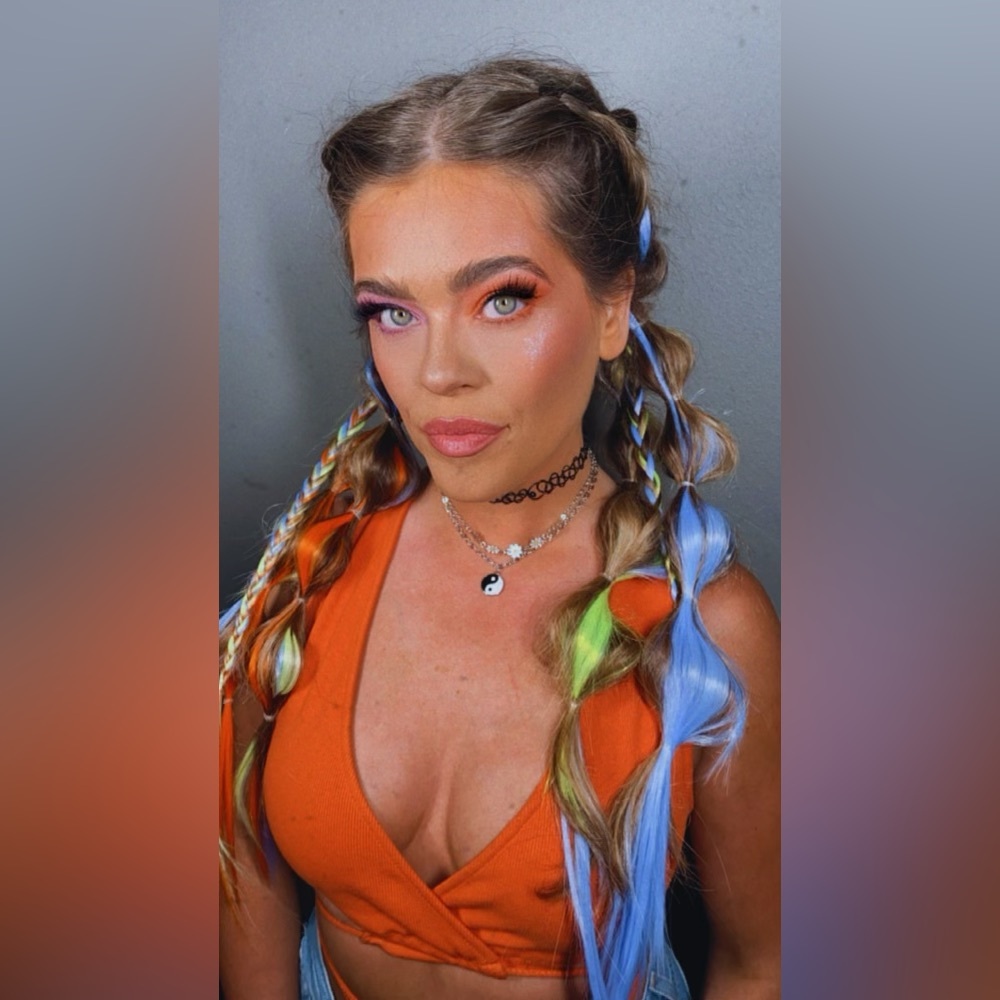 Orange wrap around crop top